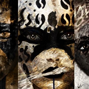 Digitale Kunst mit dem Titel "Terre d’Afrique" von Natoo, Original-Kunstwerk, Digitale Malerei
