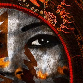 Digital Arts titled "Dahomey" by Natoo, Original Artwork, Digital Painting Mounted on Aluminium