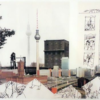 Collages intitulée "citta#5_Berlino" par Nicola Paglia, Œuvre d'art originale