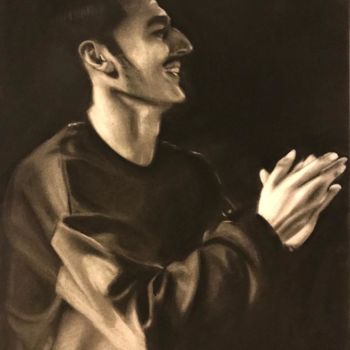 Drawing titled "Jahan" by Nathalie Crocetti, Original Artwork, Charcoal