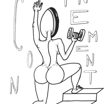 Rysunek zatytułowany „CON FI NE MENT” autorstwa Nea Borgel, Oryginalna praca, Marker