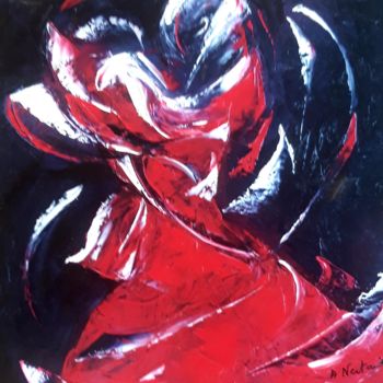 Painting titled "Danse du soir" by Annie Nectoux, Original Artwork, Oil