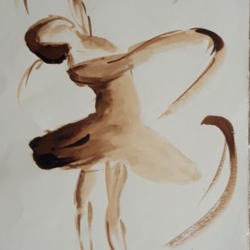 Рисунок под названием "Danseuse classique" - Annie Nectoux, Подлинное произведение искусства, Акварель