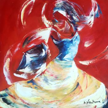 Painting titled "Joie" by Annie Nectoux, Original Artwork, Oil