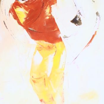 Painting titled "Petit golfeur" by Annie Nectoux, Original Artwork, Oil