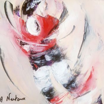 Painting titled "Rugby n4" by Annie Nectoux, Original Artwork, Oil