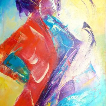 Pintura intitulada "Saxophone" por Annie Nectoux, Obras de arte originais, Óleo