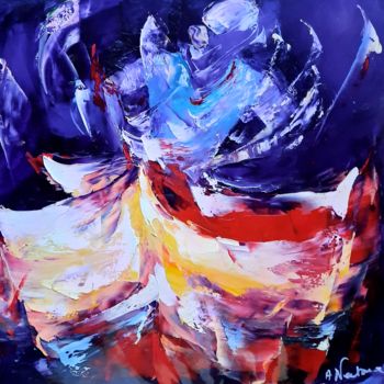 "Danse colorée" başlıklı Tablo Annie Nectoux tarafından, Orijinal sanat, Petrol