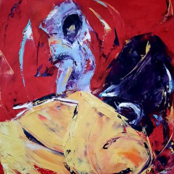 Pittura intitolato "Cape jaune" da Annie Nectoux, Opera d'arte originale, Olio