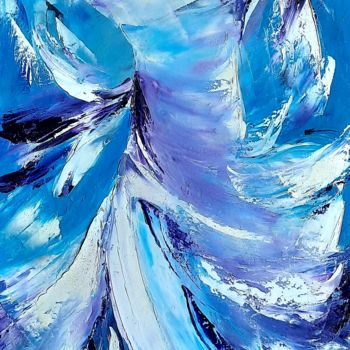 Peinture intitulée "Envolée bleue" par Annie Nectoux, Œuvre d'art originale, Huile