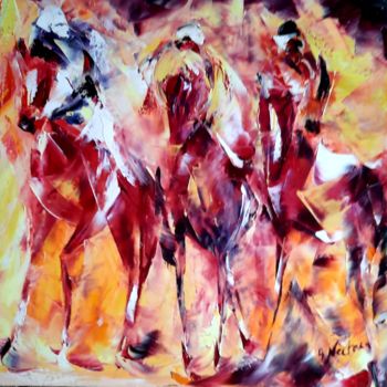 Painting titled "Fantasia" by Annie Nectoux, Original Artwork, Oil