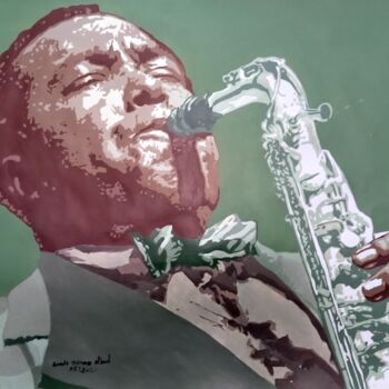 Painting titled "Charlie Parker" by Ned, Original Artwork, Acrylic
