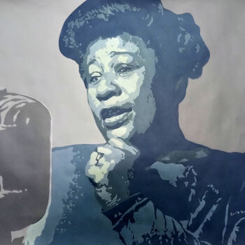Painting titled "Ella Fitzgerald" by Ned, Original Artwork, Acrylic