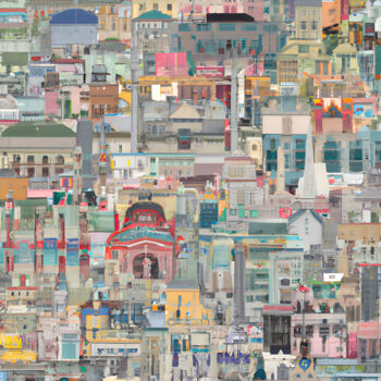 Digitale Kunst getiteld "Levant Cityscape #2…" door Nedaa Elias, Origineel Kunstwerk, 2D Digital Work