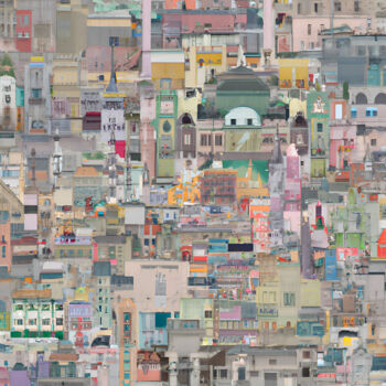 「Levant Cityscape #3…」というタイトルのデジタルアーツ Nedaa Eliasによって, オリジナルのアートワーク, 2Dデジタルワーク