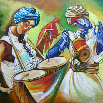 Painting titled "Celebrations" by Mrs Neeraj- India, Original Artwork, Acrylic