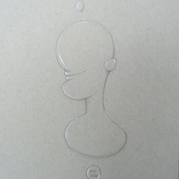 Dessin intitulée "Bubble face II" par Nef, Œuvre d'art originale, Crayon