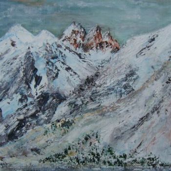 Painting titled "désert de neige" by Martine Dupieux, Original Artwork