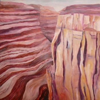 Painting titled "grand canyon rose" by Martine Dupieux, Original Artwork