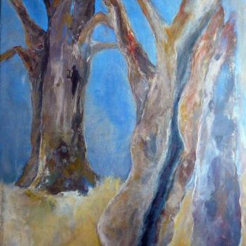 Painting titled "les arbres de l'élé…" by Martine Dupieux, Original Artwork