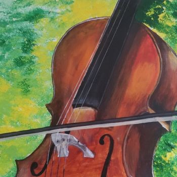 Peinture intitulée "The Cello" par Neha Dubey, Œuvre d'art originale, Acrylique