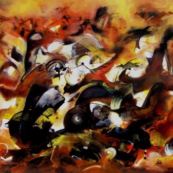 Painting titled "Flight of birds" by Neide Reche, Original Artwork, Oil