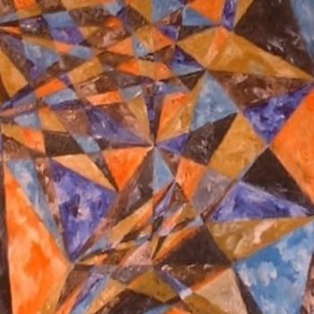 Painting titled "TRIANGLES (1)" by Neil Martin, Original Artwork, Oil
