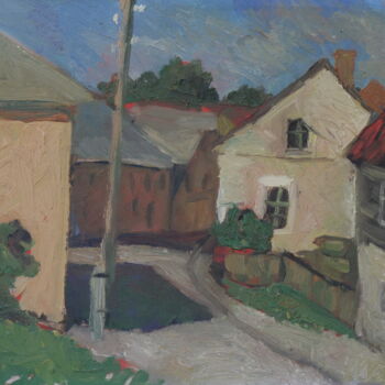 Painting titled "Narrow lane" by Neizvestnyj, Original Artwork, Oil