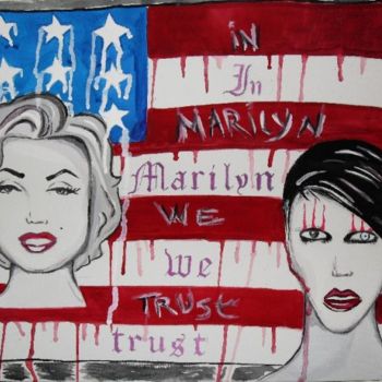 Schilderij getiteld "IN MARILYN WE TRUST" door Nejma Terchani, Origineel Kunstwerk