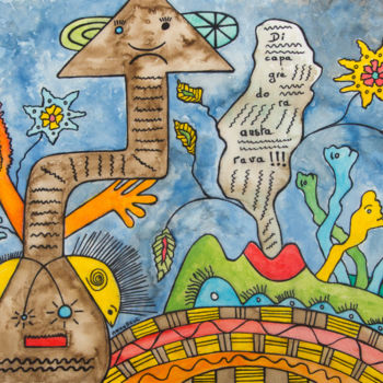 Dessin intitulée "Art singulier. Figu…" par Véronique Lestoquoy (neko92vl), Œuvre d'art originale, Acrylique