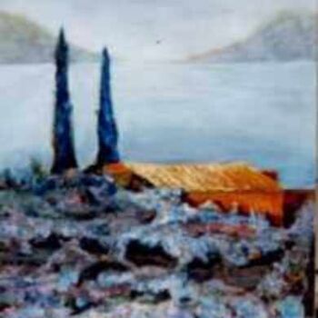 Peinture intitulée "Lac de Côme" par Nel Pertus, Œuvre d'art originale