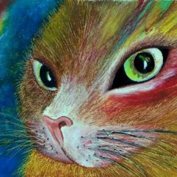 Peinture intitulée "Aqui há gato!" par Nela Vicente, Œuvre d'art originale