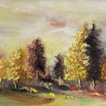 Painting titled "Silent forest" by Cornelia Rusu Labosan, Original Artwork, Oil
