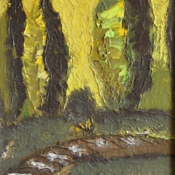 Schilderij getiteld "Poplar without husb…" door Cornelia Rusu Labosan, Origineel Kunstwerk, Olie