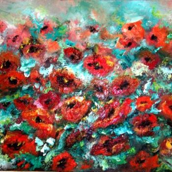 Malerei mit dem Titel "Poppies" von Cornelia Rusu Labosan, Original-Kunstwerk, Öl