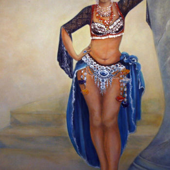 Painting titled "Tribal dancer" by Nelie Meininger, Original Artwork, Oil