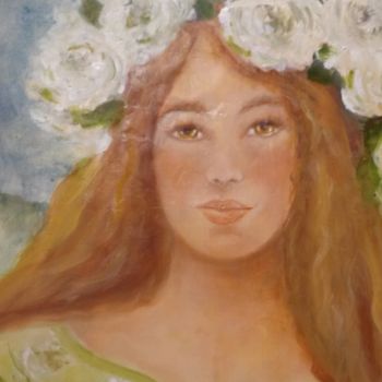Pittura intitolato "woman portret-fresco" da Nelie Meininger, Opera d'arte originale, Acrilico