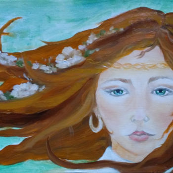 Painting titled "portrait of a young…" by Nelie Meininger, Original Artwork, Acrylic