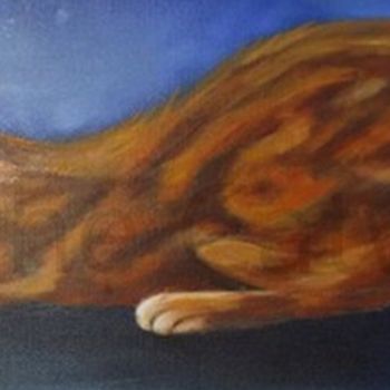 Painting titled "cat and mouse" by Nelie Meininger, Original Artwork, Oil