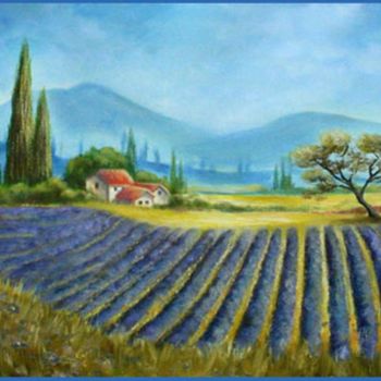 Ζωγραφική με τίτλο "living in tuscanie" από Nelie Meininger, Αυθεντικά έργα τέχνης, Λάδι