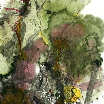 Картина под названием "Poésie" - Nelly Kieffer, Подлинное произведение искусства, Чернила Установлен на картон