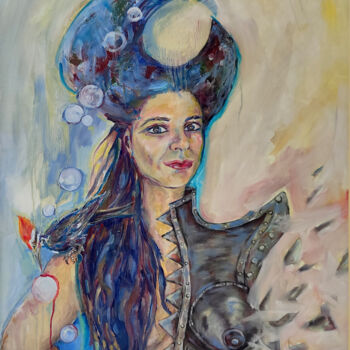 Painting titled "Cancer-Warrior" by Nelisa Nela Baždar, Original Artwork, Oil
