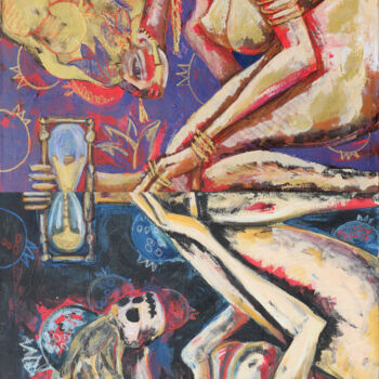 Ζωγραφική με τίτλο "Vanity" από Nella Fauve, Αυθεντικά έργα τέχνης, Ακρυλικό Τοποθετήθηκε στο Ξύλινο φορείο σκελετό