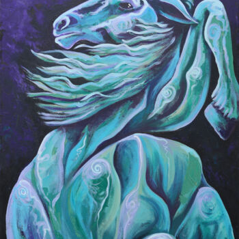 Painting titled "Horse in the eyes o…" by Nella Fauve, Original Artwork, Acrylic