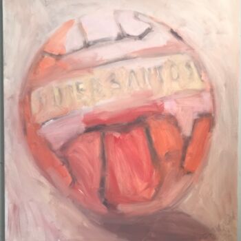 Painting titled "Super santos" by Nello Formisano, Original Artwork, Oil Mounted on Wood Stretcher frame