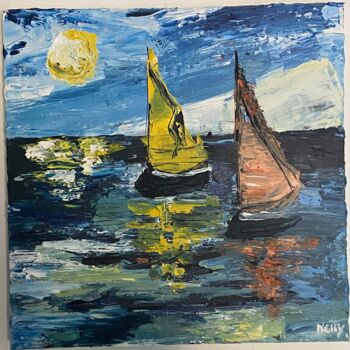 Painting titled "Peinture couteau" by Nelly, Original Artwork, Oil