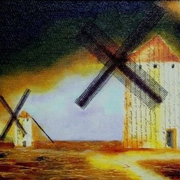 Peinture intitulée "moulin à paroles" par Nelly Quéré Cougard, Œuvre d'art originale