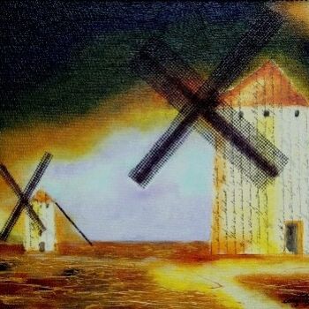 Pittura intitolato "moulin à paroles" da Nelly Quéré Cougard, Opera d'arte originale