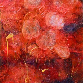 Painting titled "roses orange" by Nelly Quéré Cougard, Original Artwork
