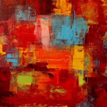 Painting titled "patchwork" by Nelly Quéré Cougard, Original Artwork